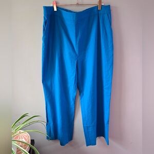 Alex Marie Azure Blue Linen-Blend Wide Leg Pants - XL